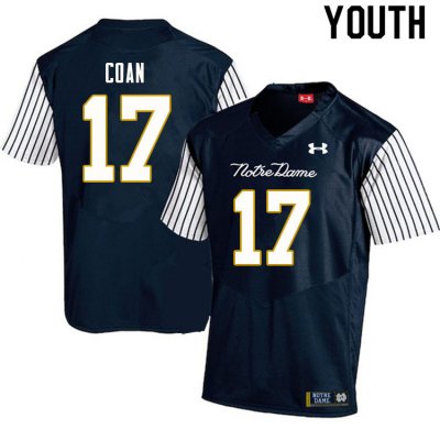 Notre Dame Fighting Irish Youth Jack Coan #17 Navy Under Armour Alternate Authentic Stitched College NCAA Football Jersey ZZE0499IX